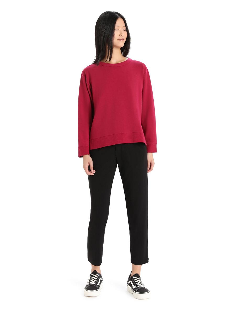 Long Sleeve Icebreaker RealFleece™ Merino Dalston Sweatshirt Femme Rose | FR 1635LISH